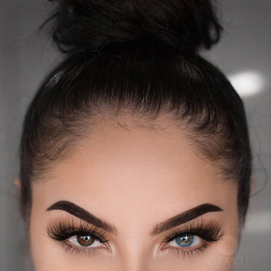 Best blue-green contact lenses designed for dark eyes, providing full coverage with a seamless blend.