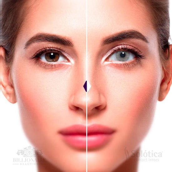 Best bright grey contact lenses designed for a high-opacity effect on dark brown eyes.