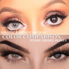 Desire Honey lens close-up – solotica Hidrocor Ocre inspired hazel tint for realistic eye color change