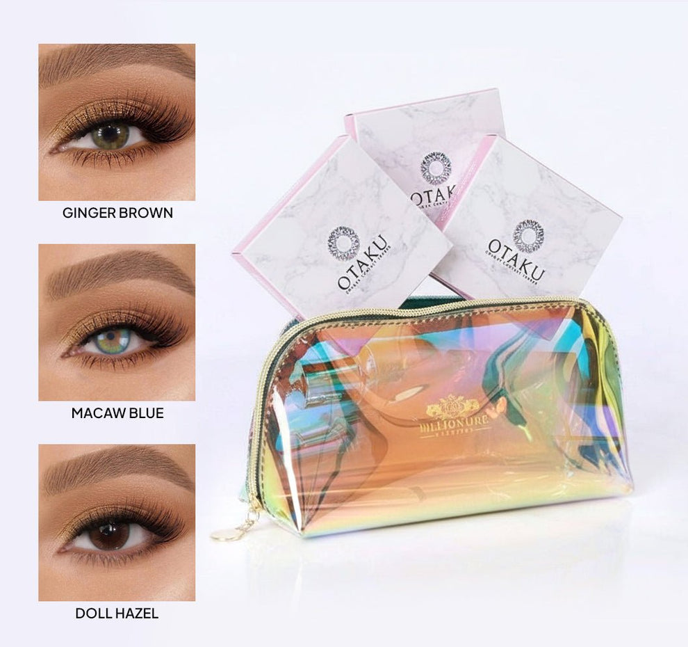 Subtle Colors Bundle – 3 Natural Colored Contact Lenses + Free Cosmeti ...