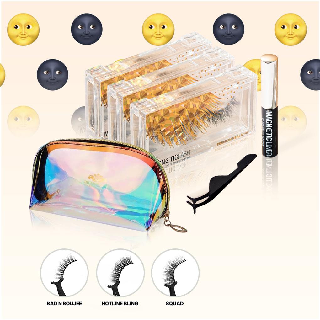 DAY TO NIGHT BUNDLE | 3 MAGNETIC LASHES, 1 MAGNETIC LINER + COSMETIC BAG