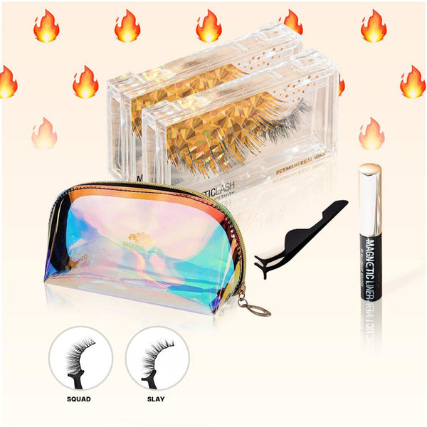 TOO HOT TO HANDLE BUNDLE | 2 MAGNETIC LASHES, 1 MAGNETIC LINER + COSMETIC BAG