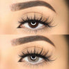 Before and after transformation using Dark Silver contact lenses on dark brown eyes for a deep silver effect. BEFORE AND AFTER