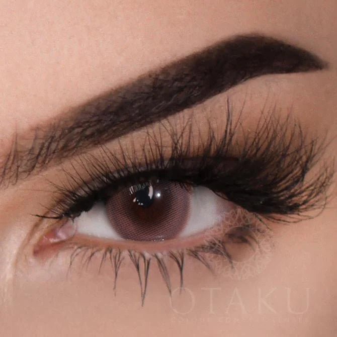 Otaku Tri-Violet Moonlight colored contact lenses with a blend of hazel, brown, and grey.