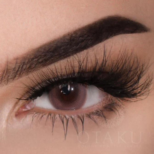 Otaku Tri-Violet Moonlight colored contact lenses with a blend of hazel, brown, and grey.