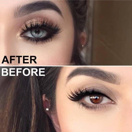 The limbal ring and slowly fading effect of Solotica Natural Colors Quartzo create a youthful and beautifully natural look. See the transformation and how it looks on dark eyes